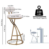 Round Print Bar Stools Upholstered Chairs For Kitchen (Set of 2)