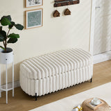 Flip Top Storage Bench With Metal Legs