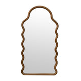 Wood Mirror With Unique Frame - Brown