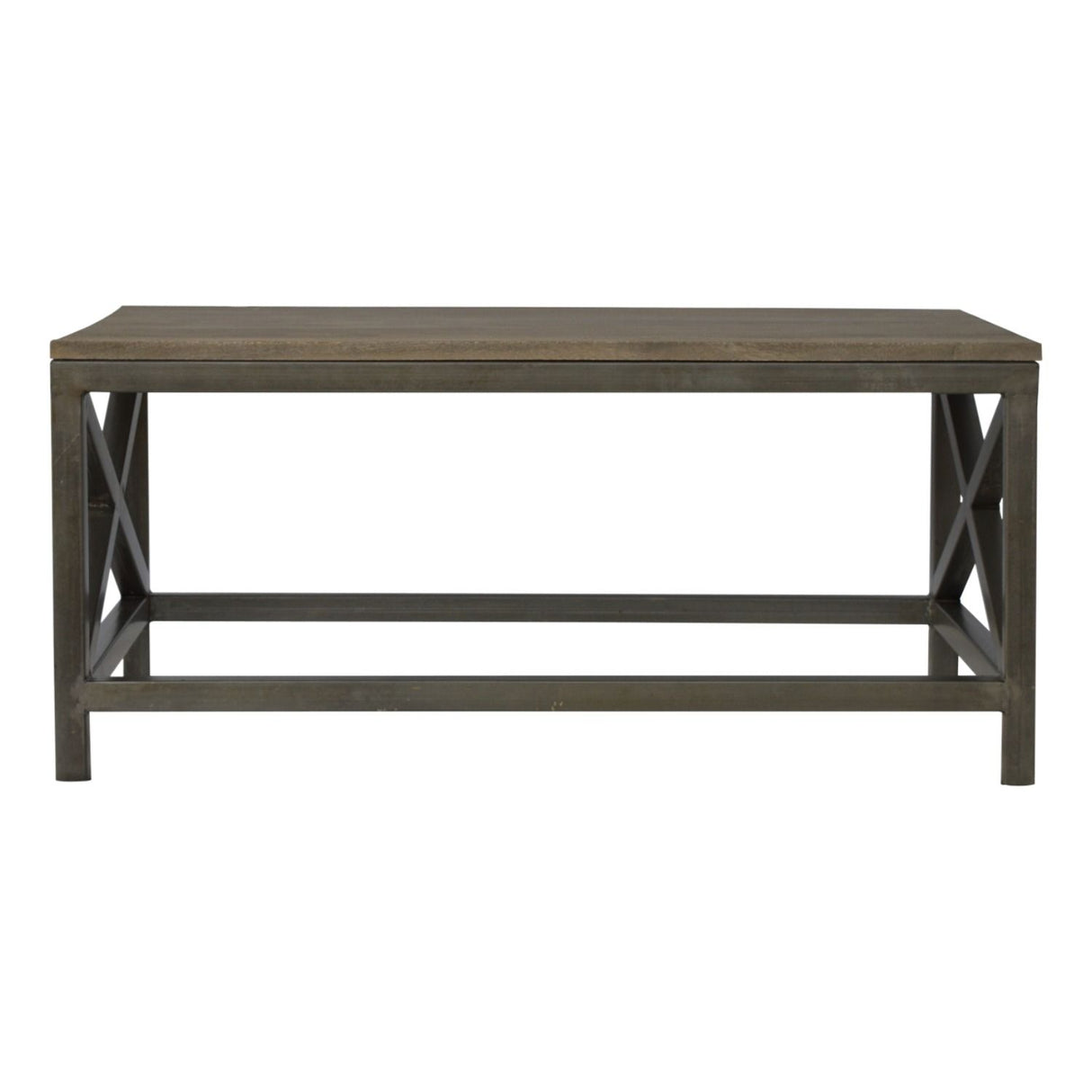 Industrial Cross Metal Coffee Table - Pewter