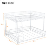 Bunk Bed Frame With Ladder And Safety Guardrails