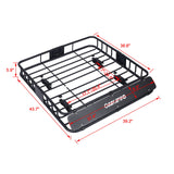 Motoring Rooftop Cargo Carrier Basket Steel, Universal Fit Roof Rack