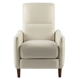 Upholstered Push Recliner Chair With Rubber Wood Legs For Living Room