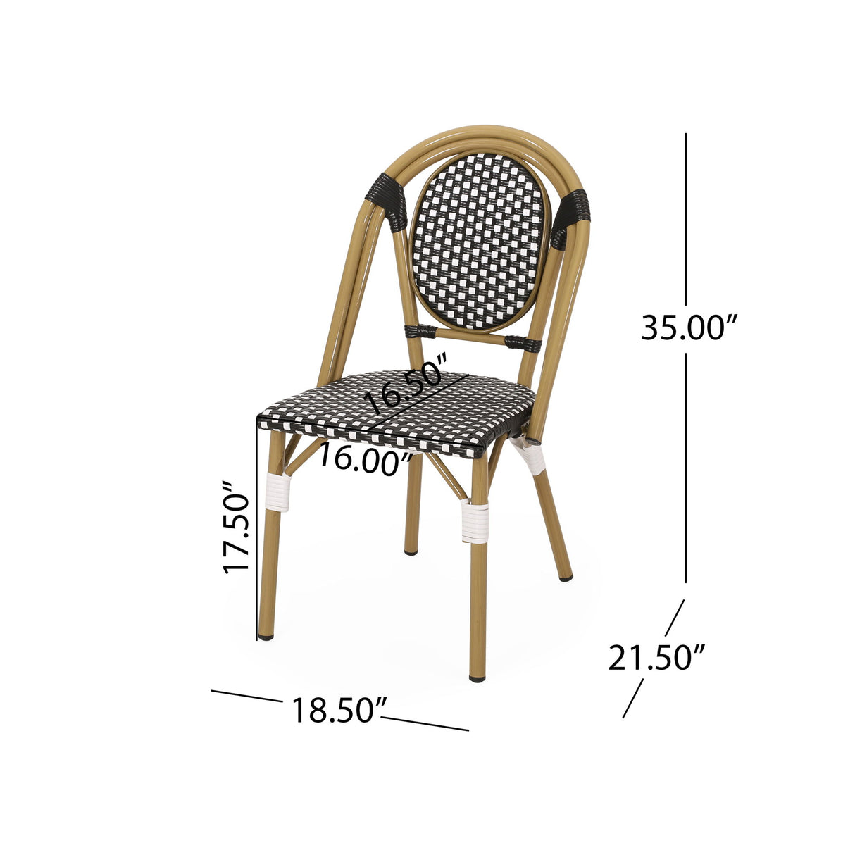 Outdoor Rattan And Aluminum French Bistro Chair Set