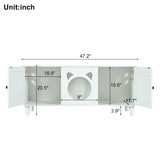 Furniture Style Cat Cabinet Cat Litter Box With Sisal Scratching Door - Cream White