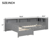 L Shaped Platform Bed With Trundle And Drawer