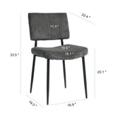 Modern Upholstered Dining Chair With Metal Legs