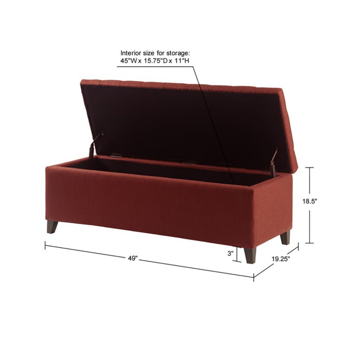Shandra - Tufted Top Soft Close Storage Bench