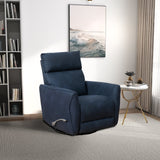 Carson - Swivel Glider Suede Recliner Chair - Midnight Blue
