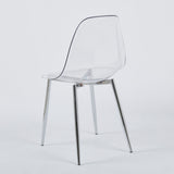 Transparent Plastic Seat Dining Chair (Set of 4)