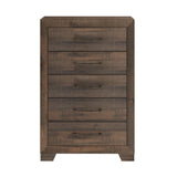 5 Drawer Chest With Casual Style - Brown
