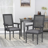 Elegant French Country Style Dining Chair With Cane Backrest