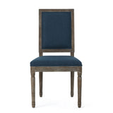 Traditional Style Dining Chair Set With Fabric Upholstery