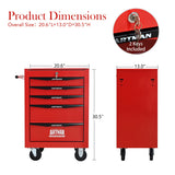 Rolling Metal Tool Chest With Drawers, Steel Storage Cabinet With Ball Bearing Slides