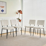 Modern Upholstered Dining Chair With Metal Legs