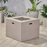 Outdoor Patio Square Gas Burning Concrete Fire Pit 40,000 Btu
