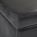 Avalon - Storage Ottoman Bench - Distressed Black