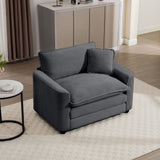Modern Classic Corduroy Fabric Single Chair Deep Seat Sofa With Pillow