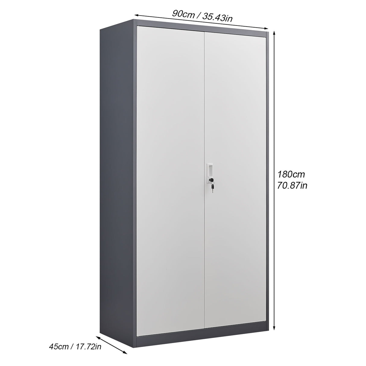 Large Capacity Wardrobe With Hanging Rod And Compartments