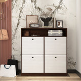 Modern Freestanding Shoe Storage Cabinet With 4 Flip Drawers