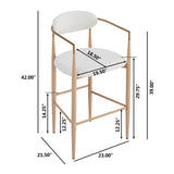 Upholstered Barstools With Back For Kitchen (Set of 2)