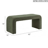 Modern Contemporary Boucle Waterfall Bench