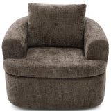 Modern Swivel Barrel Chair With Dual-Layer Cushion