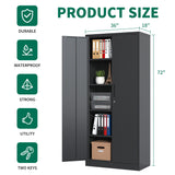 Heavy Metal Garage Storage Cabinet With Locking Doors, Steel, Adjustable Shelves