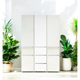 Elise - Modular Wood Closet System With Mirror In Versatile Storage Solution - White