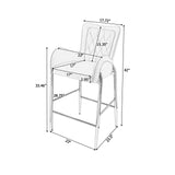 Velvet Fabric Counter Height Bar Stools (Set of 2)