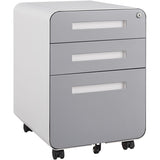 3 Drawer Mobile File Cabinet Under Desk Office, Simple Style Versatile Storage Cabinet For Legal / Letter / A4 Files, 5 Wheel Design Anti-Tilting Cold Rolled Steel Waterproof Moisture-Proof