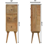 Nordic Style 4 Drawer Multi Nightstand - Oak