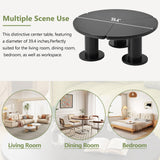 Round Petal Shaped Coffee Table With 3 Thick Legs