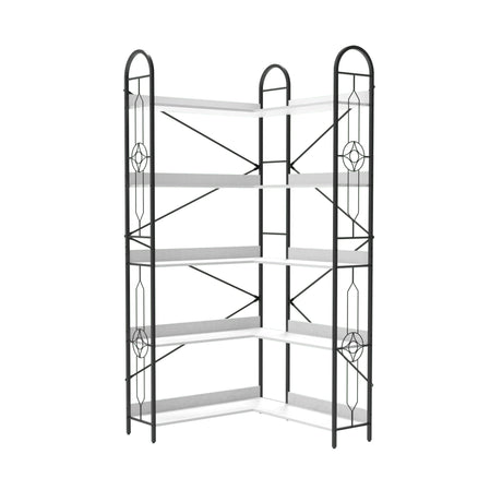 Industrial Style Corner Bookshelf With Thickened Iron Frame