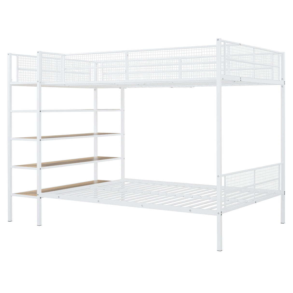 Bunk Bed With 5 Tier Shelves