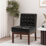 Contemporary Accent Chair With Tufted Waffle Stitch - Black