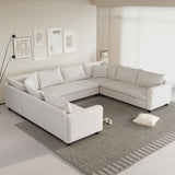 Modular Sectional Reversible U Shaped Couch Set, Free Combination Minimalist Style, Oversized 8 Seat Convertible Sofa