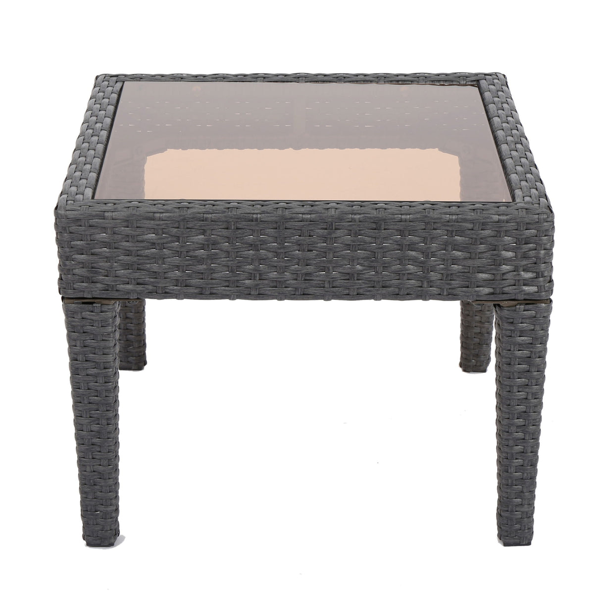 Outdoor Antibes Wicker Side Table, Accent Table - Gray