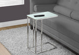 Accent Table, C - Shaped, Tempered Glass, Stylish Design Contemporary & Modern