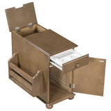 Vintage Flip Top Side Table With USB Ports