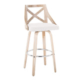 Charlotte - Farmhouse Fixed Height Bar Stool With Swivel And Round Footrest (Set of 2)