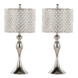 Ashland - Contemporary Table Lamp Square Clear Crystal (Set of 2) - Polished Nickel