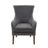 Heston - Accent Chair With Quilted Back And Nailheads - Gray