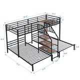 Metal Bunk Bed With Storage Shelves Staircase