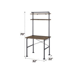 Ensata - Rustic Writing Desk - Black / Oak