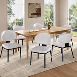 7 Pieces Contemporary Dining Set With Faux Leather Chairs