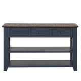 49'' Rectangular Solid 3 Drawer 2 Shelf Console Table - Blue