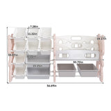 Kids Toy Storage Organizer With 2 Tier Bookshelf, Toy Storage With 12 Bins