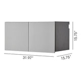 Astro Series - Metal Wall Storage Cabinet With Soft Closing Drawers - Metallic Gray