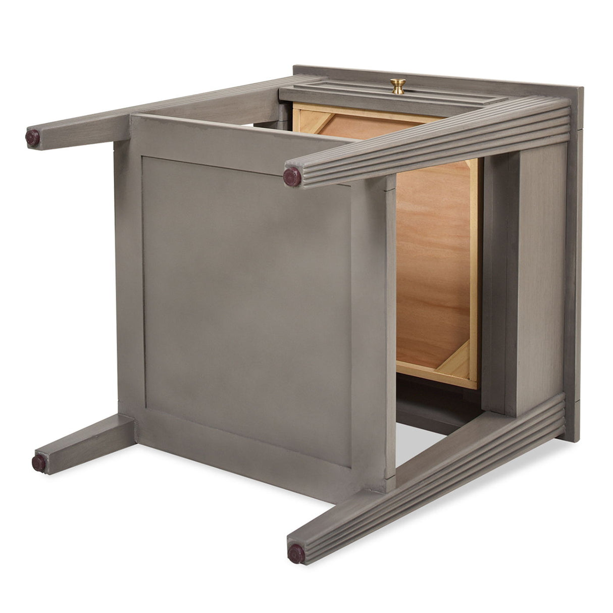 Dauphin - Storage Shelf Side Table - Gray Cashmere